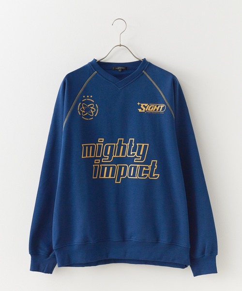 SUGGESTION（サジェッション）の「SUGGESTION/サジェッション サッカー デザイン トレーナー（スウェット・メンズ・ネイビー×ホワイト/ブラック×ホワイト/グレー×サックスブルー/グレー系その他/ブラック×グレー・M/L）」の15枚目の写真