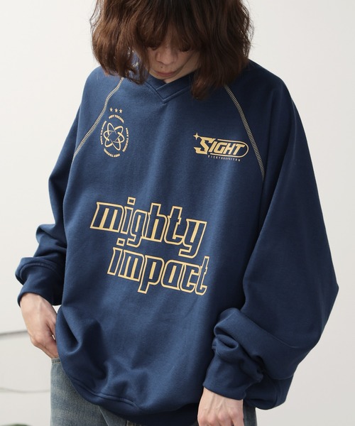 SUGGESTION（サジェッション）の「SUGGESTION/サジェッション サッカー デザイン トレーナー（スウェット・メンズ・ネイビー×ホワイト/ブラック×ホワイト/グレー×サックスブルー/グレー系その他/ブラック×グレー・M/L）」の18枚目の写真