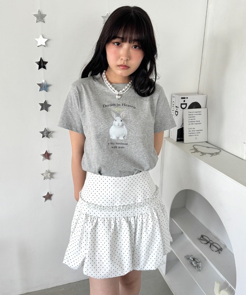 Loueme(ルエム)の「エンジェルバニーロゴTシャツ(Tシャツ/カットソー・レディース・グレー/ブラック/ホワイト・FREE)」の7枚目の写真