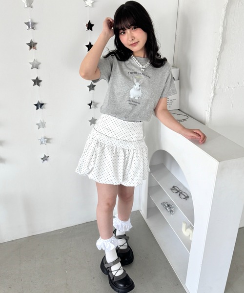Loueme(ルエム)の「エンジェルバニーロゴTシャツ(Tシャツ/カットソー・レディース・グレー/ブラック/ホワイト・FREE)」の9枚目の写真