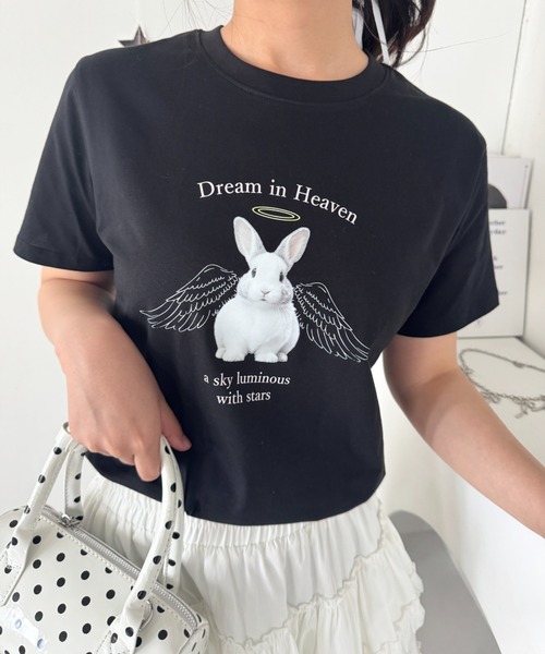 Loueme(ルエム)の「エンジェルバニーロゴTシャツ(Tシャツ/カットソー・レディース・グレー/ブラック/ホワイト・FREE)」の18枚目の写真