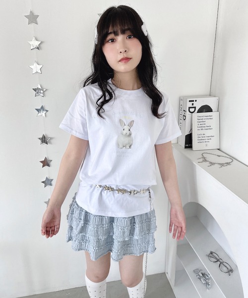 Loueme(ルエム)の「エンジェルバニーロゴTシャツ(Tシャツ/カットソー・レディース・グレー/ブラック/ホワイト・FREE)」の14枚目の写真