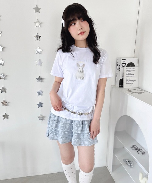 Loueme(ルエム)の「エンジェルバニーロゴTシャツ(Tシャツ/カットソー・レディース・グレー/ブラック/ホワイト・FREE)」の15枚目の写真