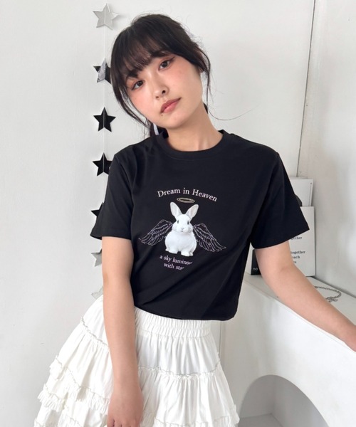 Loueme(ルエム)の「エンジェルバニーロゴTシャツ(Tシャツ/カットソー・レディース・グレー/ブラック/ホワイト・FREE)」の20枚目の写真