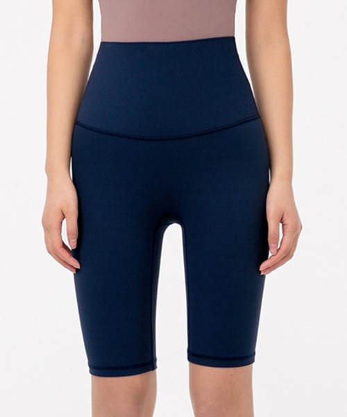 ネイビー ハイウエスト ヨガパンツ セール】レディース ハイウエストヨガレギンスショートパンツ
