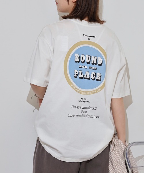 myke（ミーカ）の「myke サークルプリントビッグシルエットTシャツ（Tシャツ/カットソー・レディース・ホワイト/ブラック/ブルー/オフホワイト・M）」の8枚目の写真