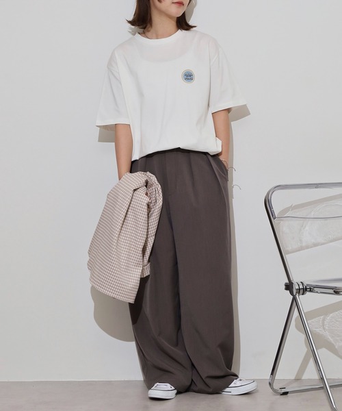 myke（ミーカ）の「myke サークルプリントビッグシルエットTシャツ（Tシャツ/カットソー・レディース・ホワイト/ブラック/ブルー/オフホワイト・M）」の9枚目の写真