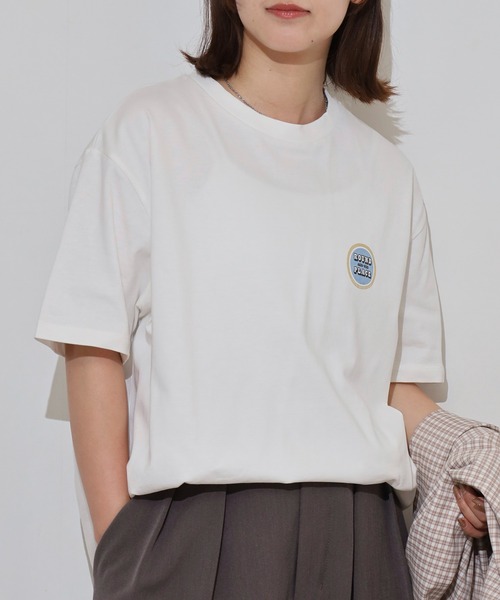 myke（ミーカ）の「myke サークルプリントビッグシルエットTシャツ（Tシャツ/カットソー・レディース・ホワイト/ブラック/ブルー/オフホワイト・M）」の6枚目の写真