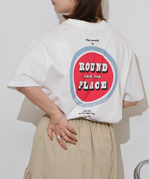 myke（ミーカ）の「myke サークルプリントビッグシルエットTシャツ（Tシャツ/カットソー・レディース・ホワイト/ブラック/ブルー/オフホワイト・M）」の14枚目の写真