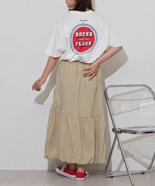 myke（ミーカ）の「myke サークルプリントビッグシルエットTシャツ（Tシャツ/カットソー・レディース・ホワイト/ブラック/ブルー/オフホワイト・M）」の16枚目の写真
