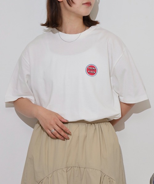 myke（ミーカ）の「myke サークルプリントビッグシルエットTシャツ（Tシャツ/カットソー・レディース・ホワイト/ブラック/ブルー/オフホワイト・M）」の11枚目の写真