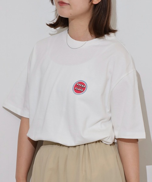 myke（ミーカ）の「myke サークルプリントビッグシルエットTシャツ（Tシャツ/カットソー・レディース・ホワイト/ブラック/ブルー/オフホワイト・M）」の12枚目の写真