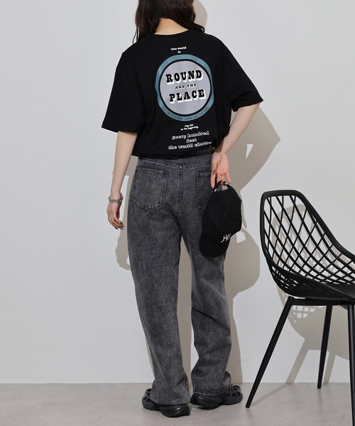 myke（ミーカ）の「myke サークルプリントビッグシルエットTシャツ（Tシャツ/カットソー・レディース・ホワイト/ブラック/ブルー/オフホワイト・M）」の22枚目の写真