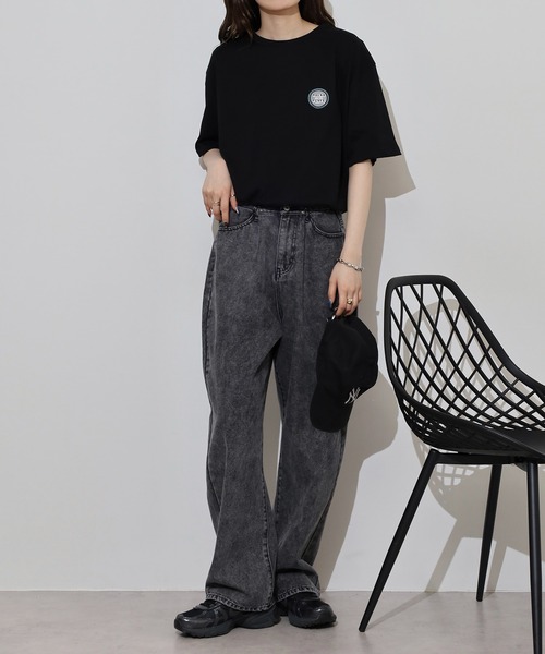 myke（ミーカ）の「myke サークルプリントビッグシルエットTシャツ（Tシャツ/カットソー・レディース・ホワイト/ブラック/ブルー/オフホワイト・M）」の21枚目の写真