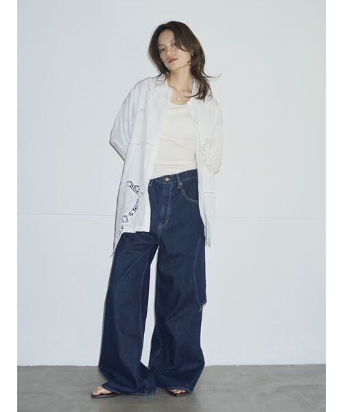 ungrid htage サイドカットデザインルーズデニム Htage】サイドカットデザインルーズデニム（デニムパンツ）｜Htage