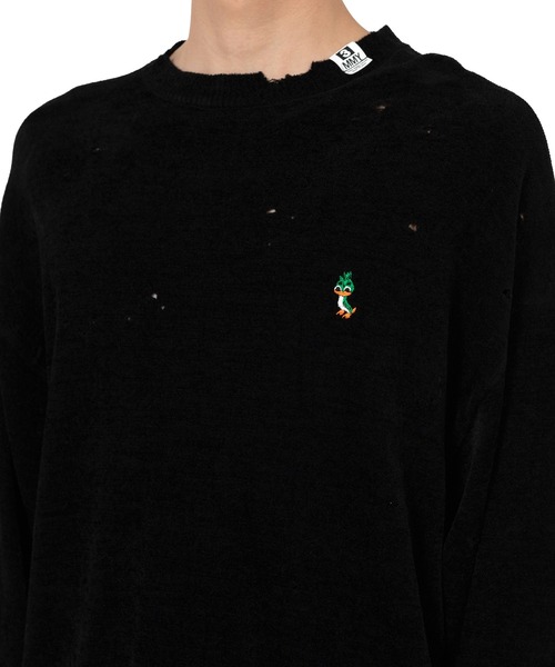Maison MIHARA YASUHIRO（メゾンミハラヤスヒロ）の「Distressed Knit Sweater（ニット/セーター・メンズ・ブラック・46/44/48）」の7枚目の写真