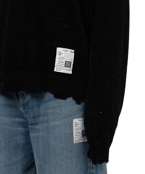 Maison MIHARA YASUHIRO（メゾンミハラヤスヒロ）の「Distressed Knit Sweater（ニット/セーター・メンズ・ブラック・46/44/48）」の8枚目の写真