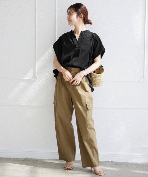 【新品タグ付き】SLOBEスローブイエナ レーヨンボイルバンドカラーブラウス SLOBE IENA｜《WEB・一部店舗限定/追加》レーヨンボイルバンド