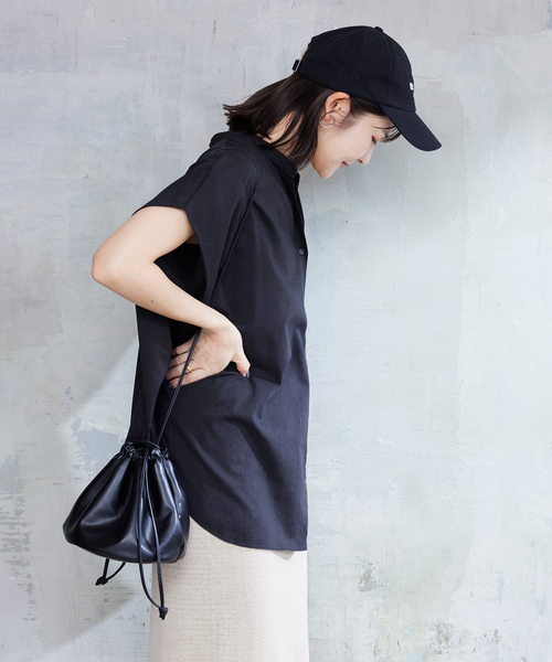 WEB・一部店舗限定/追加》レーヨンボイルバンドカラーブラウス