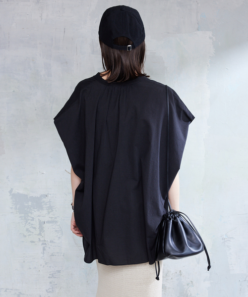 美品★SLOBE IENA ゆったりふんわりレーヨンボイルバンドカラーブラウス WEB・一部店舗限定/追加》レーヨンボイルバンドカラーブラウスの