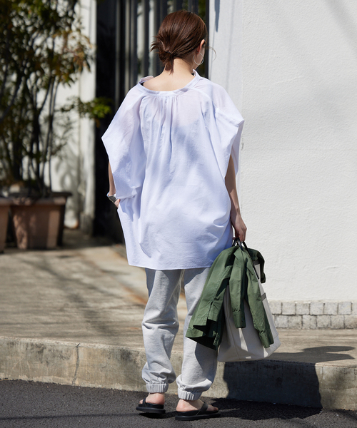 美品★SLOBE IENA ゆったりふんわりレーヨンボイルバンドカラーブラウス 追加》レーヨンボイル バンドカラーブラウス | スローブ イエナ