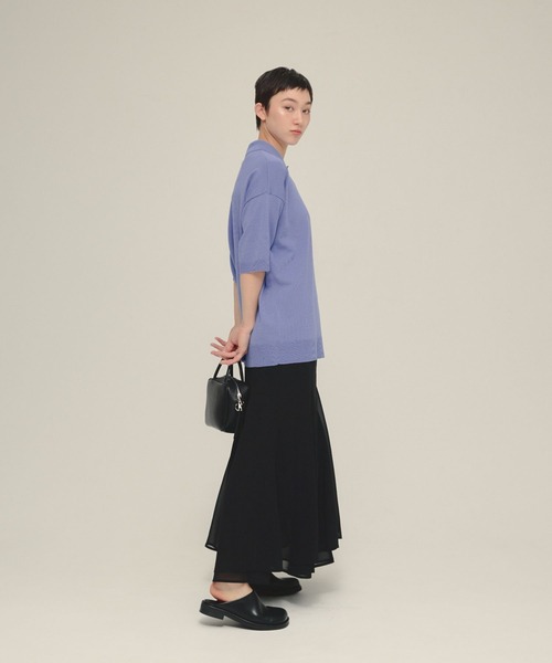 eL(エル)の「【eL】Tight Flare Skirt/572923(スカート・レディース・ネイビー/ブラック・FREE)」の4枚目の写真