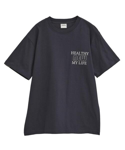 Tiara（ティアラ）の「【HEALTHY DENIM/ヘルシーデニム】Tシャツ（Healthy New My Life）（Tシャツ/カットソー・レディース・ネイビー/ブラウン/ホワイト・FREE）」の3枚目の写真