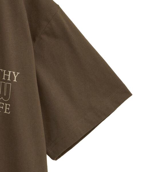 Tiara（ティアラ）の「【HEALTHY DENIM/ヘルシーデニム】Tシャツ（Healthy New My Life）（Tシャツ/カットソー・レディース・ネイビー/ブラウン/ホワイト・FREE）」の6枚目の写真