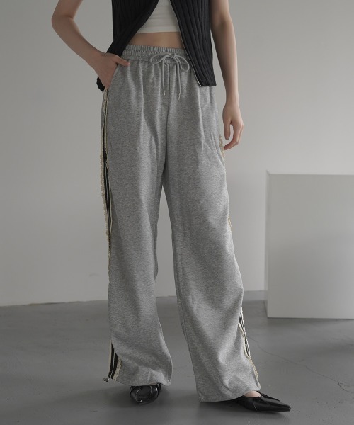 【RONRON】韓国人気/パンツ ★ SIDE LACE TRACK SWEAT PANTS ★ RONRON☆韓国☆人気☆SIDE LACE TRACK SWEAT PANTS 2色
