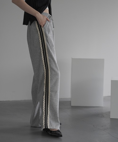 【RONRON】韓国人気/パンツ ★ SIDE LACE TRACK SWEAT PANTS ★ RONRON☆韓国☆人気☆SIDE LACE TRACK SWEAT PANTS 2色