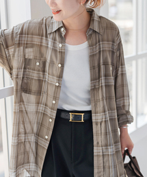 【1度着用のみ美品】 スピックアンドスパン コットンチェックシャツ 24SS Spick＆Span ブラウス シャツ 「WEB限定追加」コットンボイル