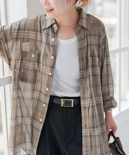 WEB限定追加》コットンボイルチェックシャツ（シャツ/ブラウス