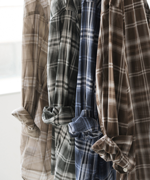 スピックアンドスパン【コットンボイルチェックシャツ】 Spick＆Span ブラウス シャツ 「WEB限定追加」コットンボイル