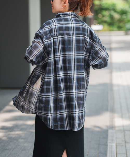 WEB限定追加》コットンボイルチェックシャツ（シャツ/ブラウス