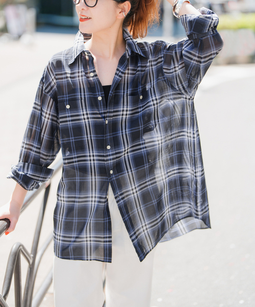 未使用級 スピックアンドスパン 2024SS コットンボイル チェックシャツ 緑 未使用級 スピックアンドスパン 2024SS コットンボイル チェック