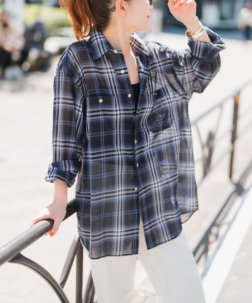 Spick & Span（スピックアンドスパン）の「《WEB限定 / 追加》コットンボイルチェックシャツ（シャツ/ブラウス・レディース・その他6/マルチ・FREE）」の16枚目の写真