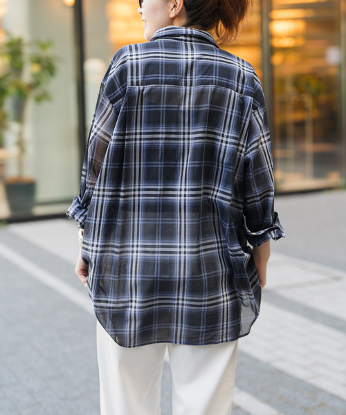 未使用級 スピックアンドスパン 2024SS コットンボイル チェックシャツ 緑 未使用級 スピックアンドスパン 2024SS コットンボイル チェック