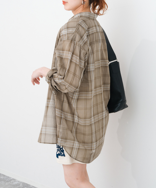 スピックアンドスパン TRツイルチェックシャツ 23AW 美品 スピック