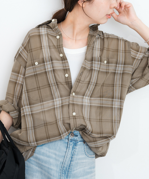 WEB限定 / 追加》コットンボイルチェックシャツ（シャツ/ブラウス