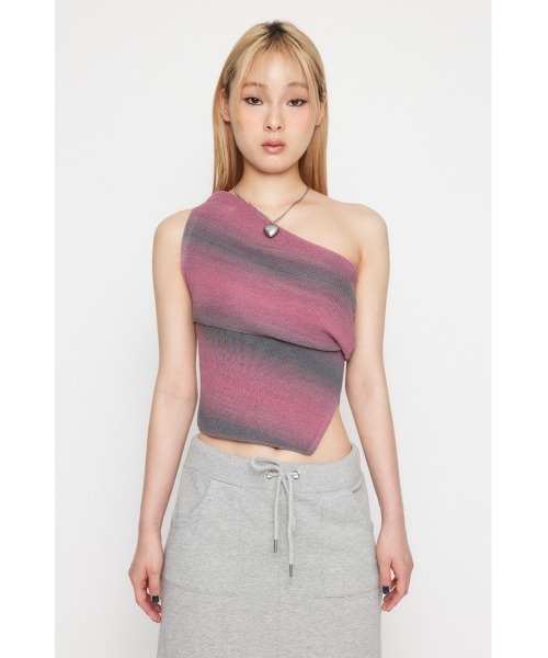 LAGUA GEM(ラグアジェム)の「ONE SHOULDER MIX ニット(ニット/セーター・レディース・グレー/スモークピンク/ベージュ・FREE)」の12枚目の写真