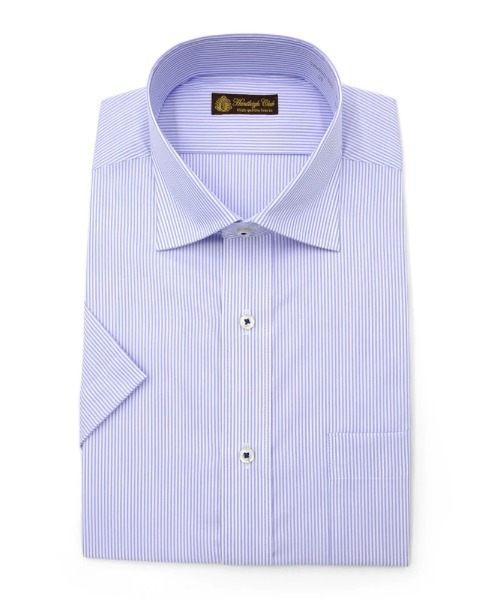 HARUYAMA（ハルヤマ）の「【形態安定】半袖 ワイシャツ セミワイド 柄物 ハントレークラブ（ビジネスシャツ・メンズ・ブルー/サックスブルー/ライトグレー/ラベンダー・首回り43cm/首回り45cm/首回り39cm/首回り37cm/首回り41cm）」の3枚目の写真
