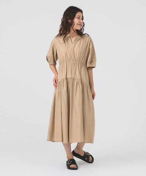 Ray BEAMS(レイビームス)の「ランタン スリーブ ギャザー ワンピース(ワンピース・レディース・サックスブルー/ブラック/ベージュ・ONE SIZE)」の18枚目の写真