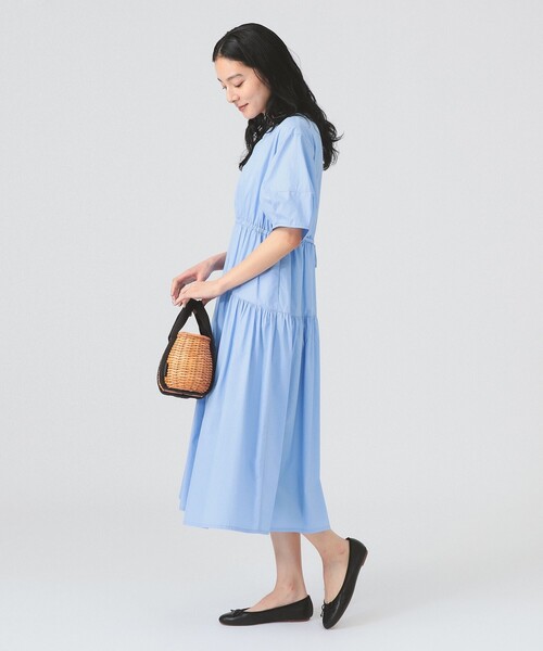Ray BEAMS(レイビームス)の「ランタン スリーブ ギャザー ワンピース(ワンピース・レディース・サックスブルー/ブラック/ベージュ・ONE SIZE)」の21枚目の写真