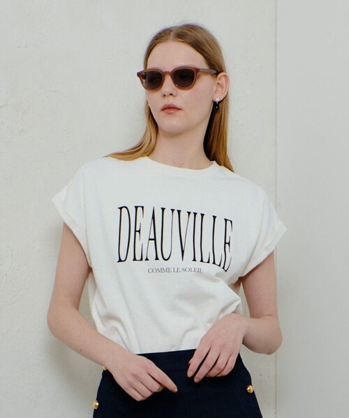 allureville（アルアバイル）の「ピグメントダイターンバックスリーブ T（Tシャツ/カットソー・レディース・アイボリー/ネイビー/ブルー・2）」の4枚目の写真