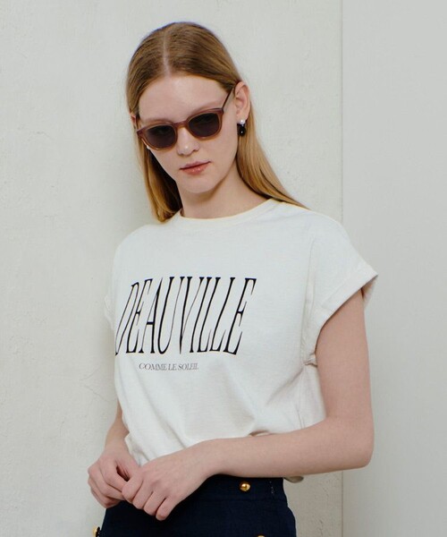 allureville（アルアバイル）の「ピグメントダイターンバックスリーブ T（Tシャツ/カットソー・レディース・アイボリー/ネイビー/ブルー・2）」の5枚目の写真