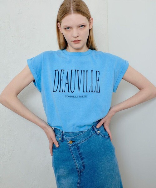 allureville（アルアバイル）の「ピグメントダイターンバックスリーブ T（Tシャツ/カットソー・レディース・アイボリー/ネイビー/ブルー・2）」の14枚目の写真