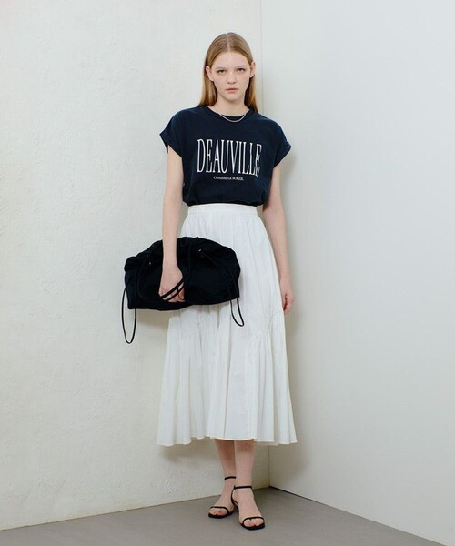 allureville（アルアバイル）の「ピグメントダイターンバックスリーブ T（Tシャツ/カットソー・レディース・アイボリー/ネイビー/ブルー・2）」の22枚目の写真