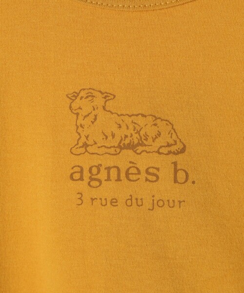 agnes b.(アニエスベー)の「ベビー ロゴ コットン 半袖 Tシャツ Agneau(Tシャツ/カットソー・キッズ・イエロー系その他・18M/1YEAR/2YEAR)」の2枚目の写真