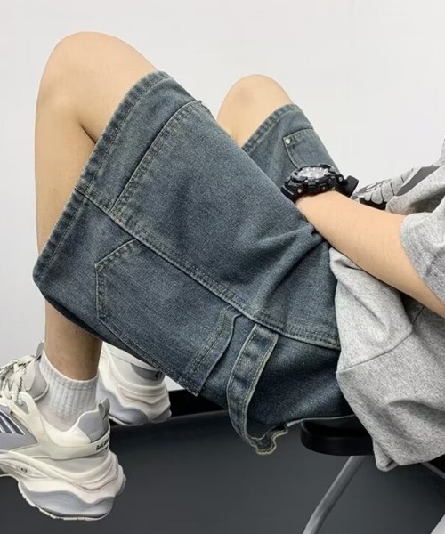 MGV(エムジーヴィー)の「ダブルニーデニムハーフパンツ(デニムパンツ・メンズ・ブルー/ブラック・MEDIUM/LARGE/X-LARGE)」の12枚目の写真