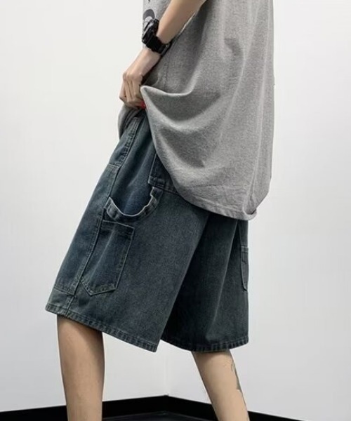 MGV(エムジーヴィー)の「ダブルニーデニムハーフパンツ(デニムパンツ・メンズ・ブルー/ブラック・MEDIUM/LARGE/X-LARGE)」の9枚目の写真
